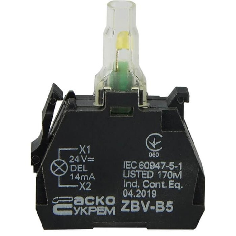 ZBV-B5 Блок для підсвітки жовтий 24В для кнопок TB5 Аско Укрем (A0140010212)