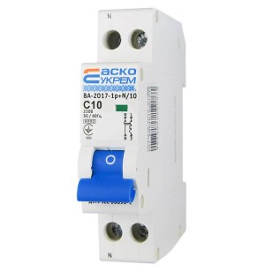 Автоматический выключатель АСКО-УКРЕМ ВА-2017 1p N 10А Тип C (A001017001011)