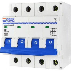 Автоматичний вимикач АСКО-УКРЕМ ВА-2017 3р+N 6А Тип C (A001017001020)