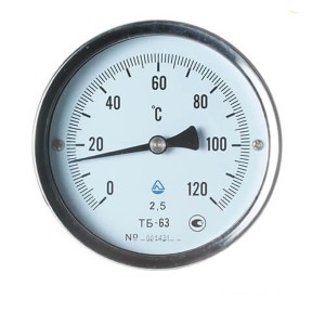 Термометр биметаллический ТБ-63-160 (0... 120)-2,5-О Стеклоприбор