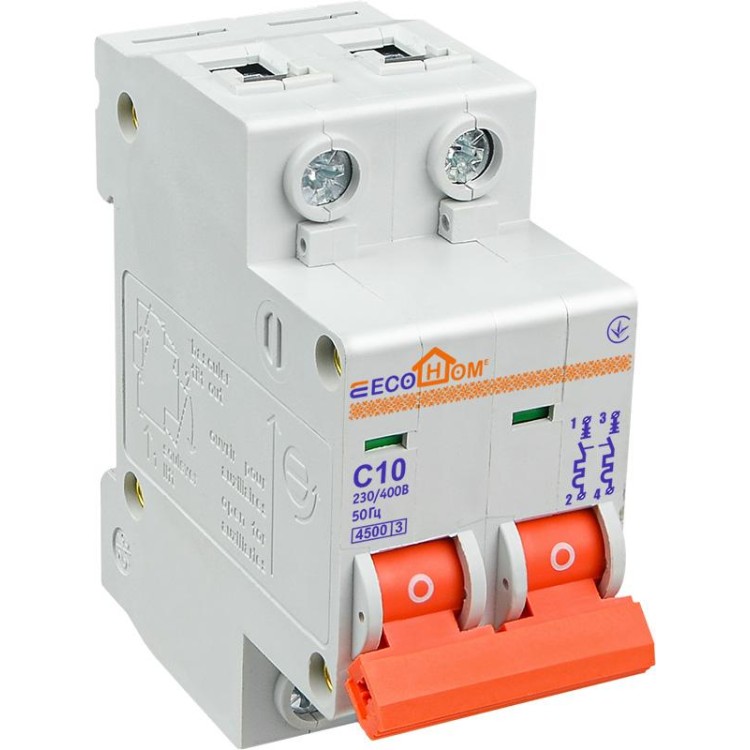 Автоматичний вимикач ECO 2р 10А EcoHome