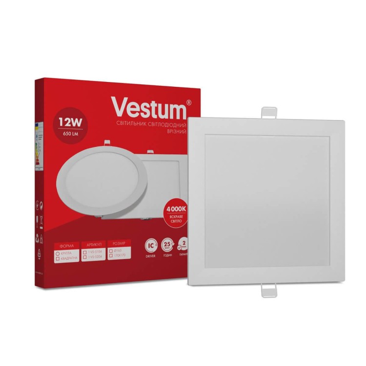 в продаже Квадратный встраиваемый светильник Vestum 1-VS-5204 12Вт 4000K - фото 3
