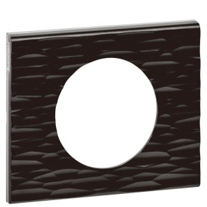 Однопостовая рельефная рамка Legrand Celiane Corian (069021) (черный)