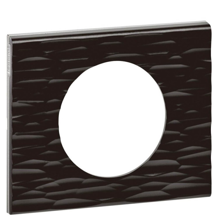 Однопостова рельєфна рамка Legrand Celiane Corian (069021) (чорний)