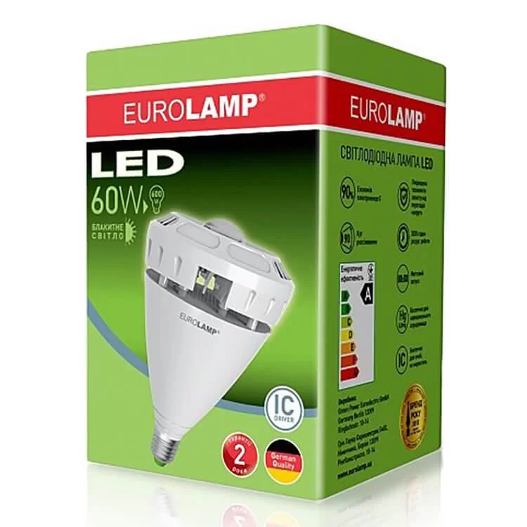 в продажу Лампа надпотужна LED 60W E40 6500K EUROLAMP - фото 3