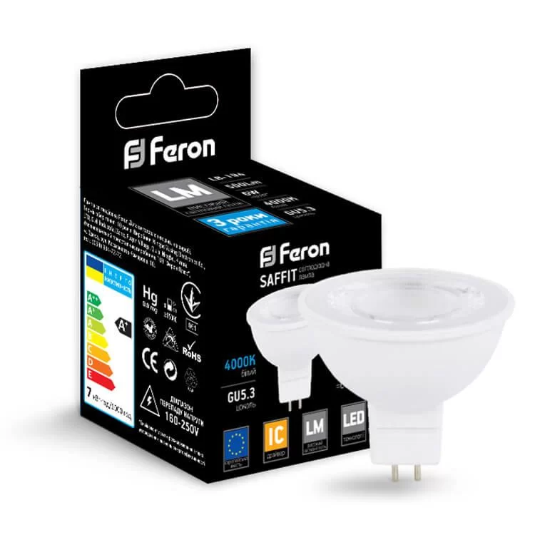 Лампа светодиодная MR16 6W G5,3 4000K decor LB-194 Feron цена 60грн - фотография 2