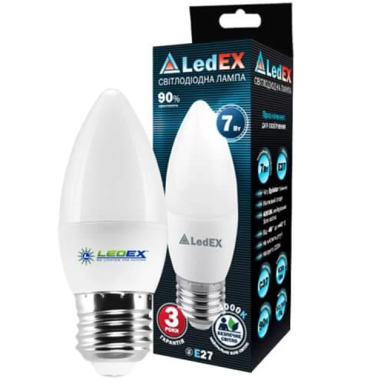 LED лампа 7Вт LedEX 4000К, E27 ціна 46грн - фотографія 2