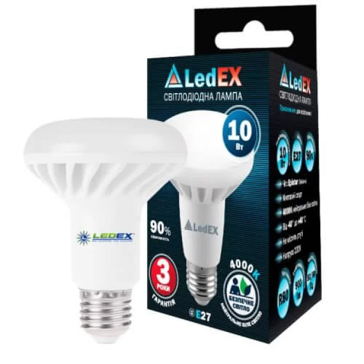 Лампа светодиодная рефлекторная R80 10Вт LedEX 4000К, Е27 цена 91грн - фотография 2
