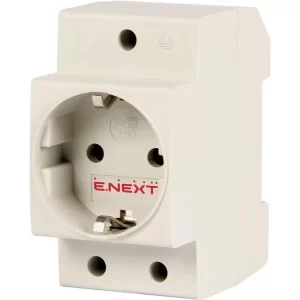 Розетка з заземленням на DIN-рейку e.socket.pro.din.tms, 230 В, L+N+PE Enext