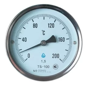Термометр биметаллический ТБ-100-50 (0... 200)-1,5-О Стеклоприбор