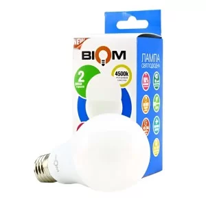 Свiтлодiодна лампа Biom BT-516 A65 15W E27 4500К матова (00-00001434)