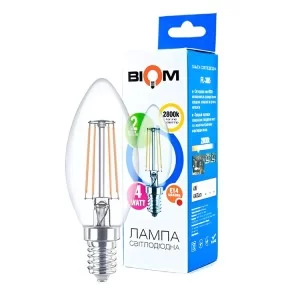 Светодиодная лампа Biom FL-305 C37 4W E14 2800K (00-00001246)