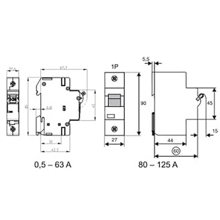 Автоматичний вимикач ETIMAT 10 0,5A 1p C ETI ціна 294грн - фотографія 2