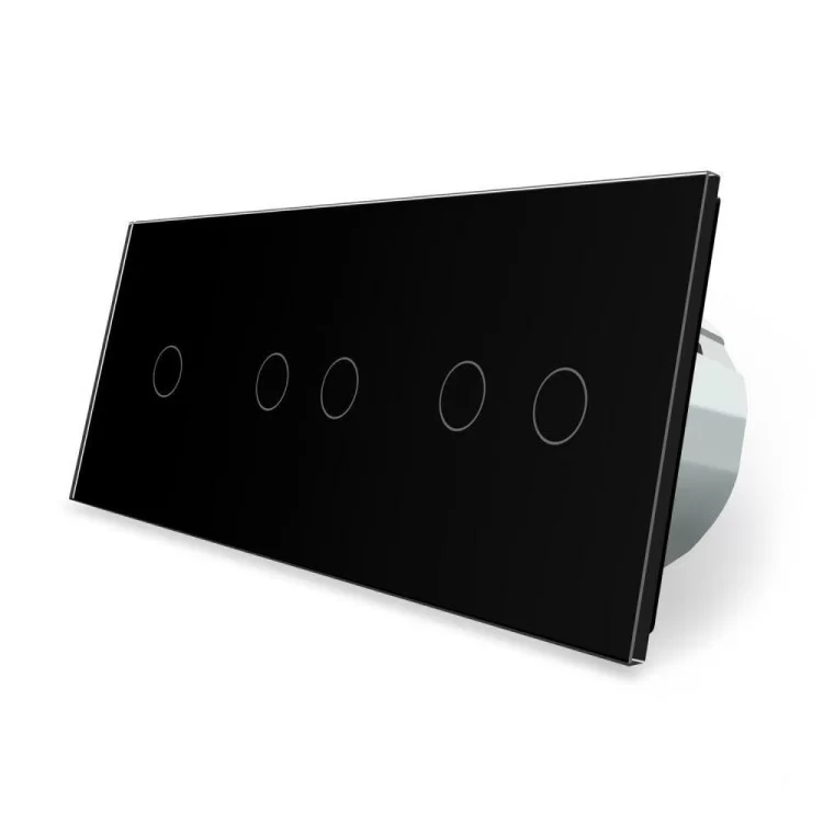 Сенсорный радиоуправляемый выключатель Livolo 5 каналов (1-2-2) черный стекло (VL-C701R/C702R/C702R-12)
