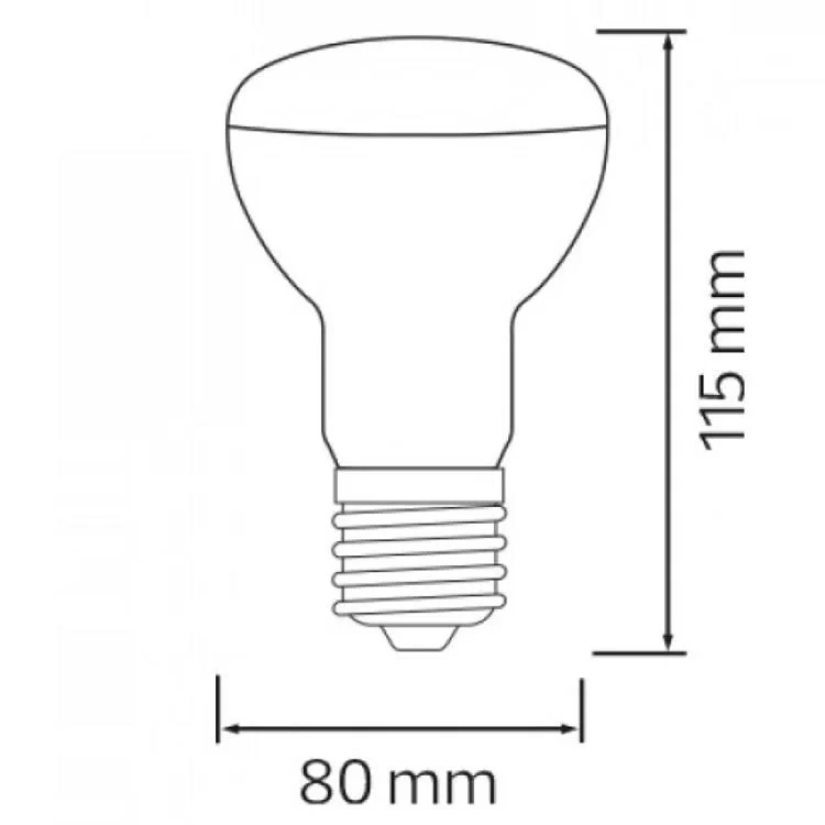 Світлодіодна лампа REFLED-12 12W E27 4200К R80 ціна 120грн - фотографія 2