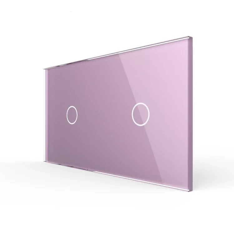 Сенсорна панель вимикача Livolo 2 канали (1-1) рожевий скло (VL-C7-C1/C1-17)