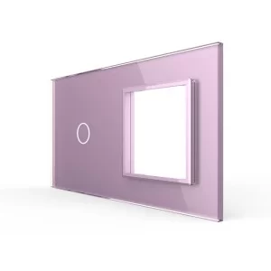 Сенсорная панель выключателя Livolo и розетки (1-0) розовый стекло (VL-C7-C1/SR-17)