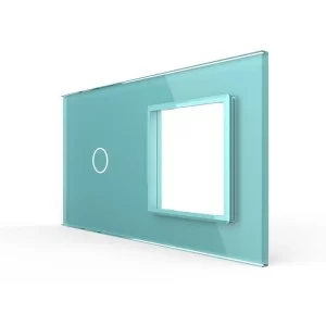 Сенсорная панель выключателя Livolo и розетки (1-0) зеленый стекло (VL-C7-C1/SR-18)