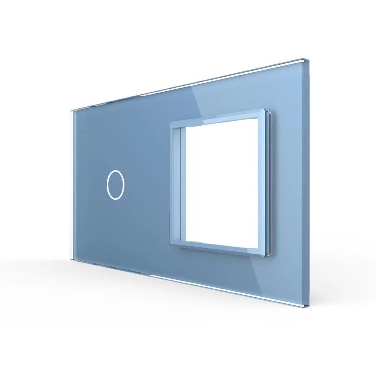Сенсорная панель выключателя Livolo и розетки (1-0) голубой стекло (VL-C7-C1/SR-19)