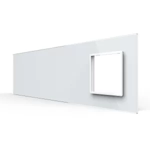 Сенсорная панель выключателя Livolo и розетку (Х-Х-Х-0) белый стекло (C7-CХ/CХ/CХ/SR-11)