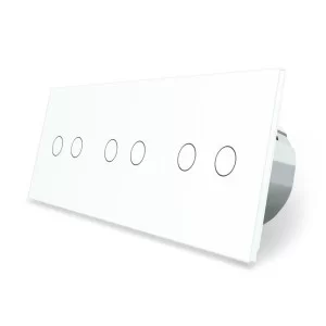 Сенсорный радиоуправляемый выключатель Livolo 6 канала (2-2-2) белый стекло (VL-C706R-11)