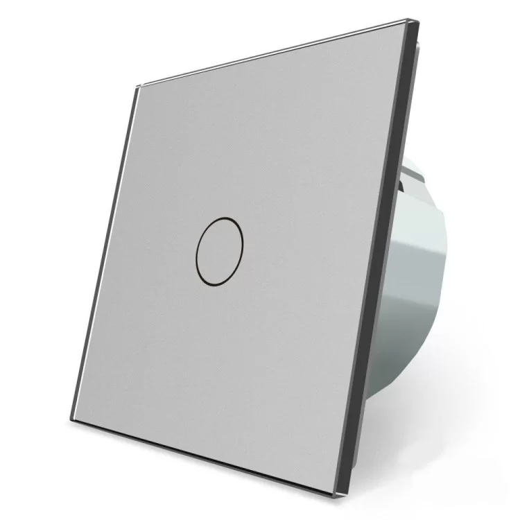 Сенсорный радиоуправляемый проходной выключатель Livolo серый стекло (VL-C701SR-15)