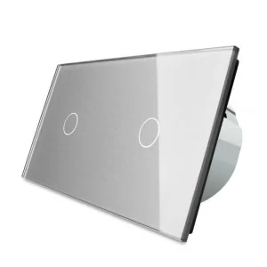 Бесконтактный выключатель Livolo 2 канала (1-1) серый стекло (VL-C701/C701-PRO-15)