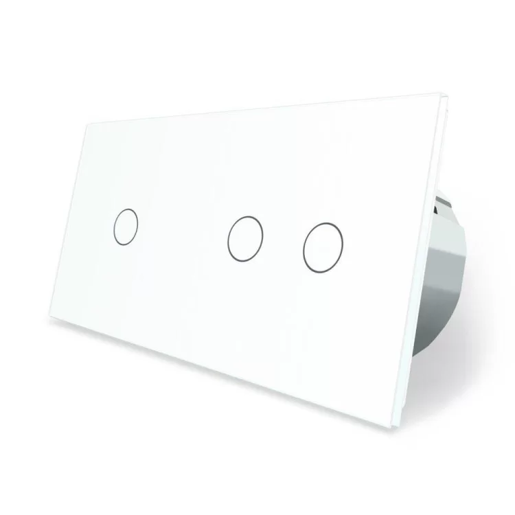Сенсорный Wi-Fi выключатель Livolo ZigBee 3 канала (1-2) белый стекло (VL-C701Z/C702Z-11)