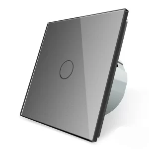 Сенсорный проходной Wi-Fi выключатель Livolo ZigBee серый стекло (VL-C701SZ-15)