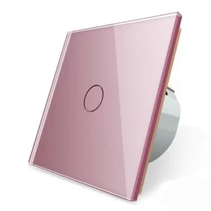 Сенсорний прохідний Wi-Fi вимикач Livolo ZigBee рожевий скло (VL-C701SZ-17)