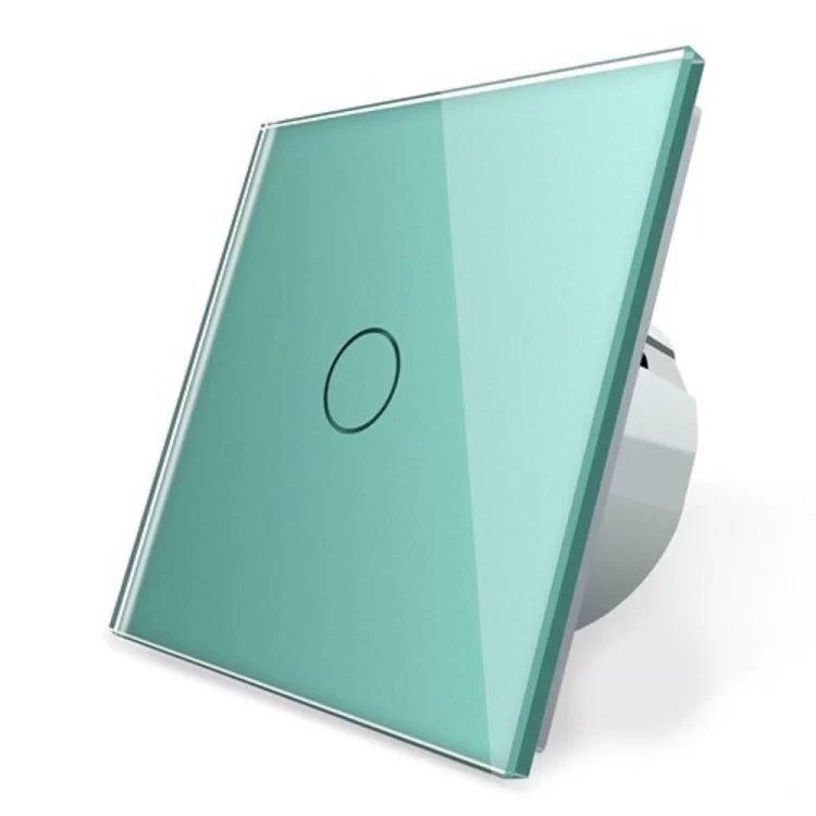 Сенсорный проходной Wi-Fi выключатель Livolo ZigBee зеленый стекло (VL-C701SZ-18)