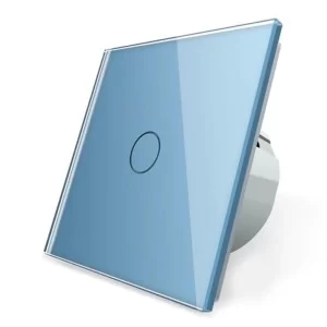 Сенсорный проходной Wi-Fi выключатель Livolo ZigBee голубой стекло (VL-C701SZ-19)