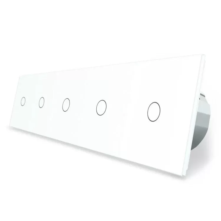 Сенсорный Wi-Fi выключатель Livolo ZigBee 5 каналов (1-1-1-1-1) белый стекло (VL-C705Z-11)