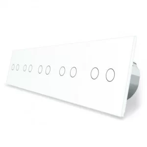 Сенсорный Wi-Fi выключатель Livolo ZigBee 10 каналов (2-2-2-2-2) белый стекло (VL-C710Z-11)