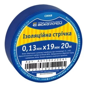 Изолента 0,13 мм*19мм*20м синяя АскоУкрем (A0150020041)