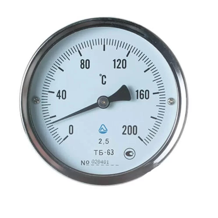 Термометр биметаллический ТБ-100-100 (0... 200)-1,5-О Стеклоприбор