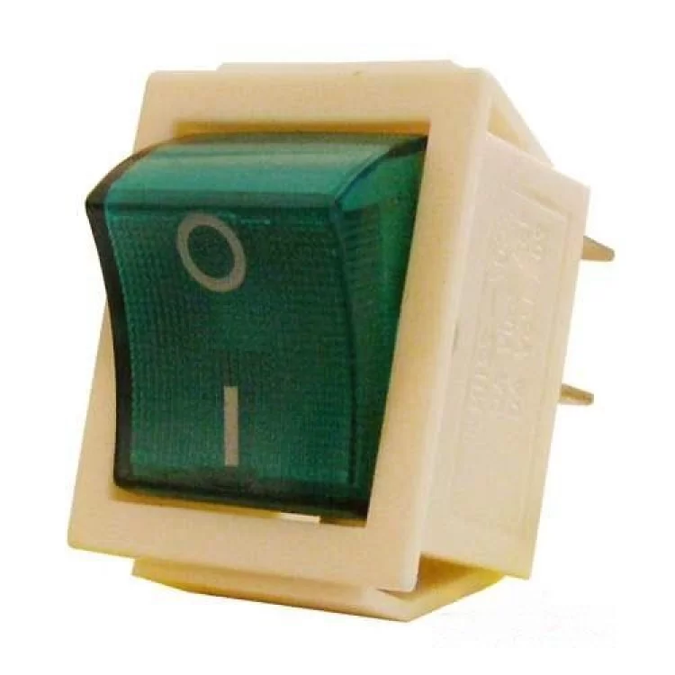 Перемикач КED 1-клавішний зелений з підствіткою АскоУкрем