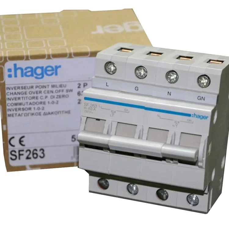 Перемикач Hager SF263 I-0-II 1+N 63А/230В 4м відгуки - зображення 5