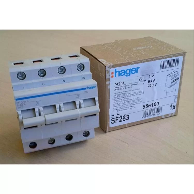 продаємо Перемикач Hager SF263 I-0-II 1+N 63А/230В 4м в Україні - фото 4