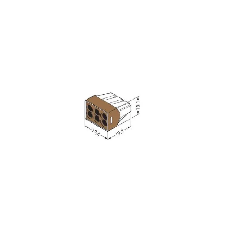 Клемма для распределительных коробок WAGO на 6 проводов 773-606 коричневая отзывы - изображение 5