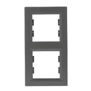 Рамка двойная вертикальная сталь Asfora, EPH5810262