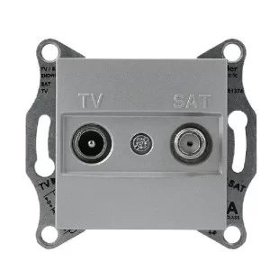Розетка TV-SAT крайова без рамки алюміній Asfora, EPH3400161