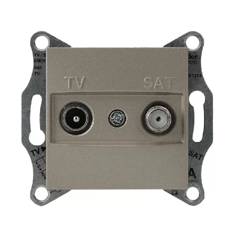 Розетка TV-SAT крайова без рамки бронза Asfora, EPH3400169