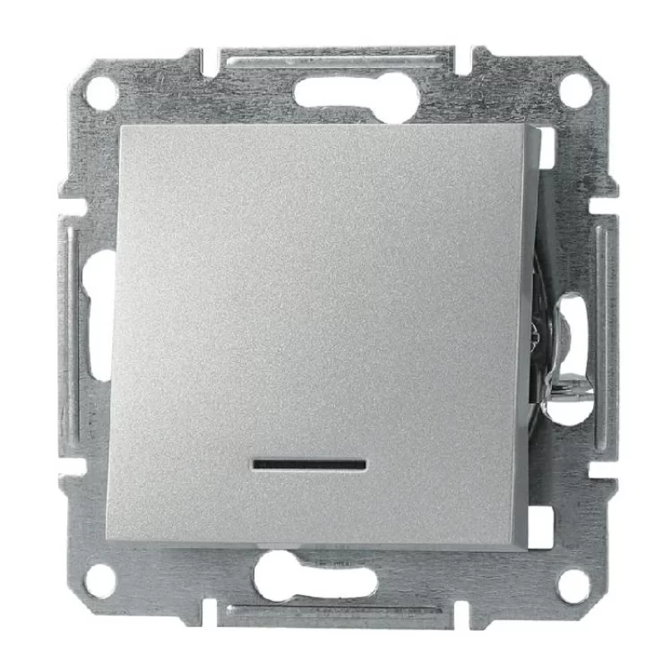 вимикач з підсвіткою без рамки алюміній Asfora, EPH1400161 ціна 124грн - фотографія 2