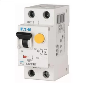 Диференційний автоматичний вимикач PFL6-16/1N/B/0.03 16А 30мА 1+Нп. Eaton