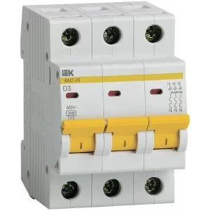 Автоматичний вимикач IEK ВА47-29 3п D 3А