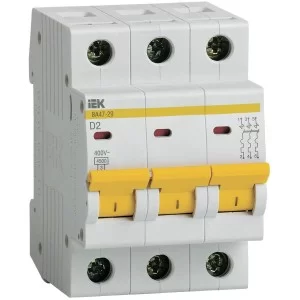 Автоматичний вимикач IEK ВА47-29 3п D 2А
