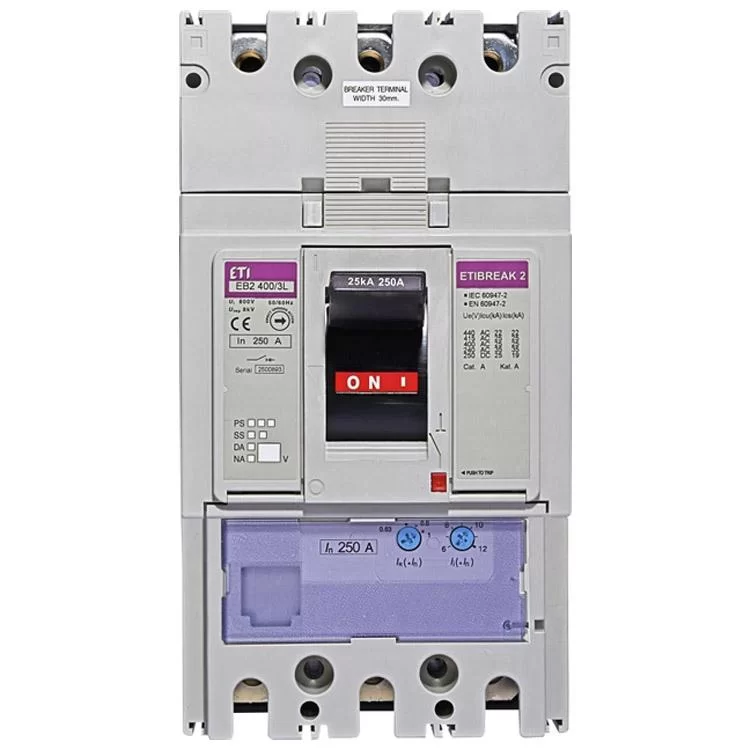 Автоматичний вимикач EB2 400/3L 250A 3p ETI