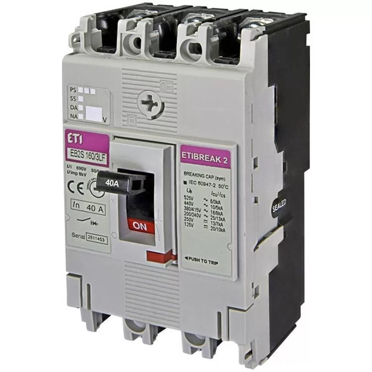 Автоматичний вимикач EB2S 160/3LF 40A 3p (16kA) ETI