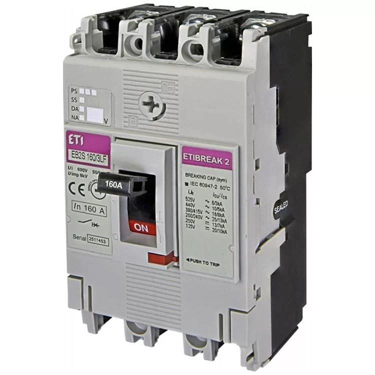Автоматический выключатель EB2S 160/3LF 160A 3p (16kA) ETI